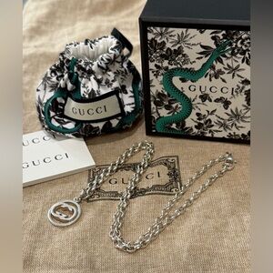 Gucci GG Marmont .925 Ag pendant/chain ~ box/dust-bag and purchase cards